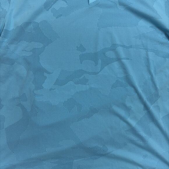 Under Amour Polo Golf Shirt Mens 2XL Heatgear Light Blue Camouflage Mesh - Picture 3 of 8